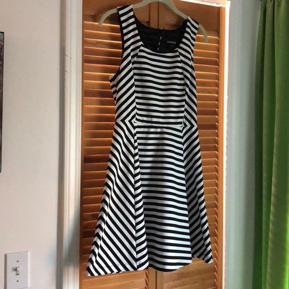 Black and White striped dress